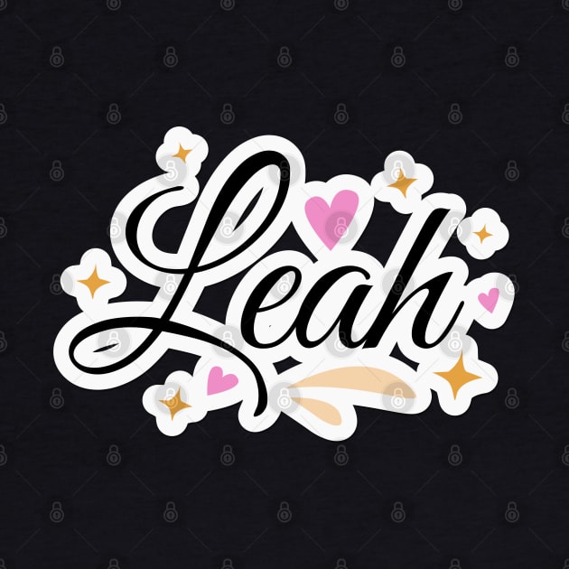 Leah name cute design by BrightLightArts